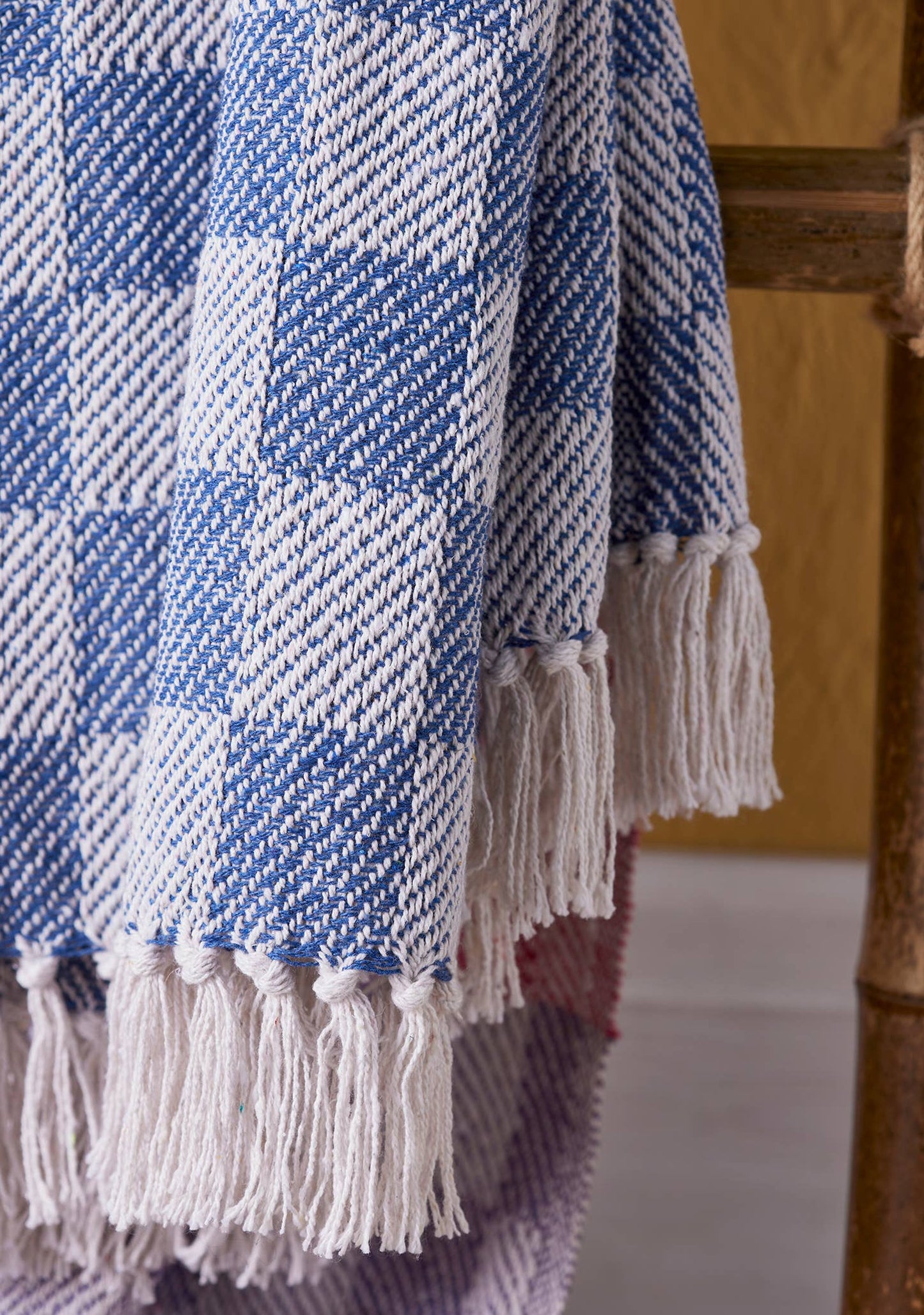 Recycled Cotton Check Throw