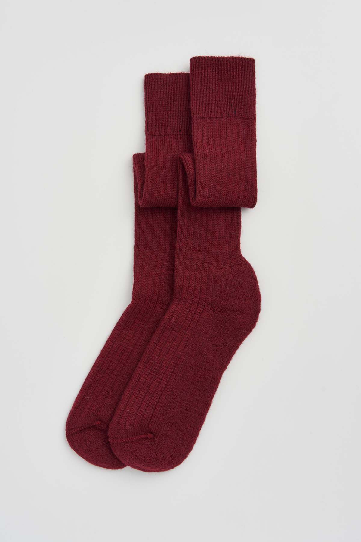 Dark Plum Wool Knee High Socks