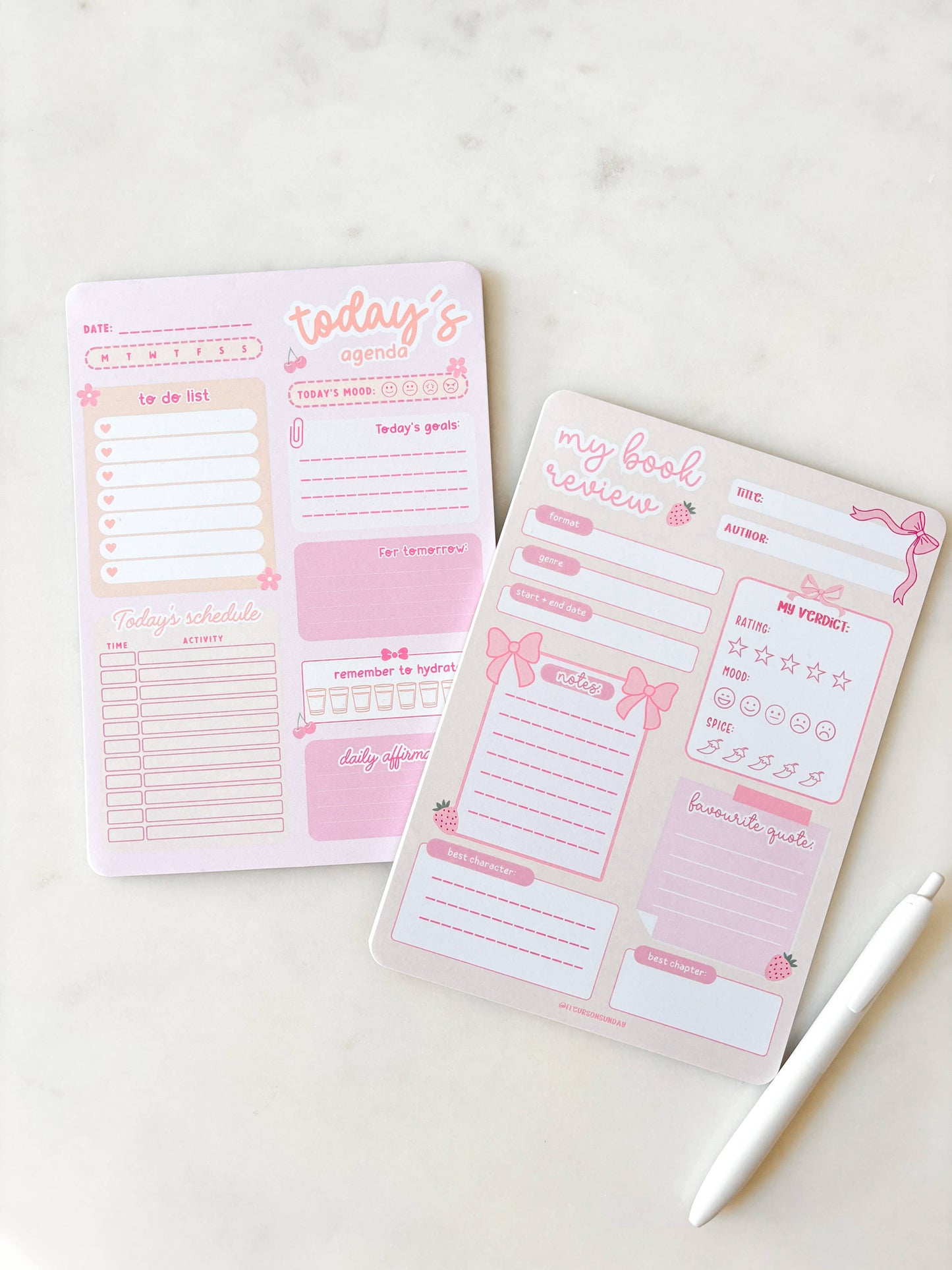 Cute Book Review Notepad | A5 Notepad