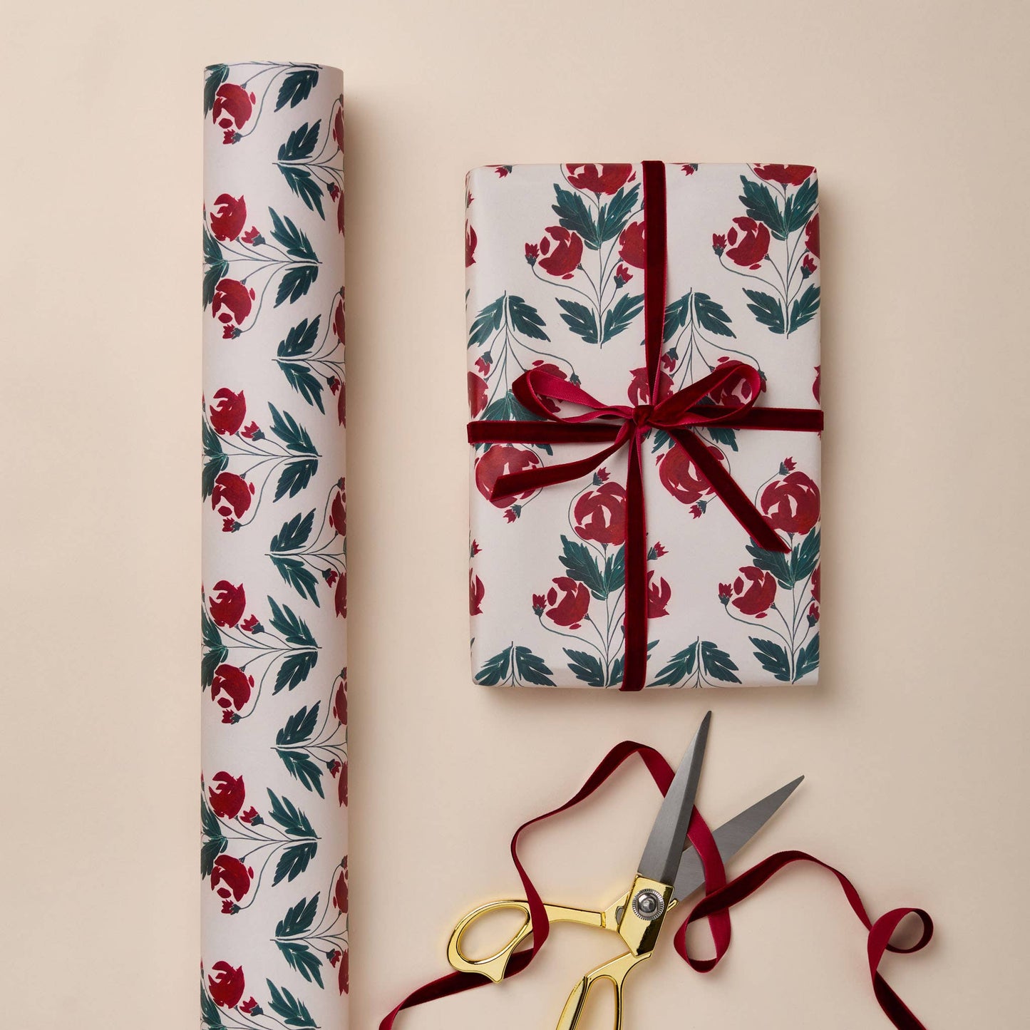 ROSE BOTANICAL LUXURY GIFT WRAP PATTERNED PAPERS VALENTINES