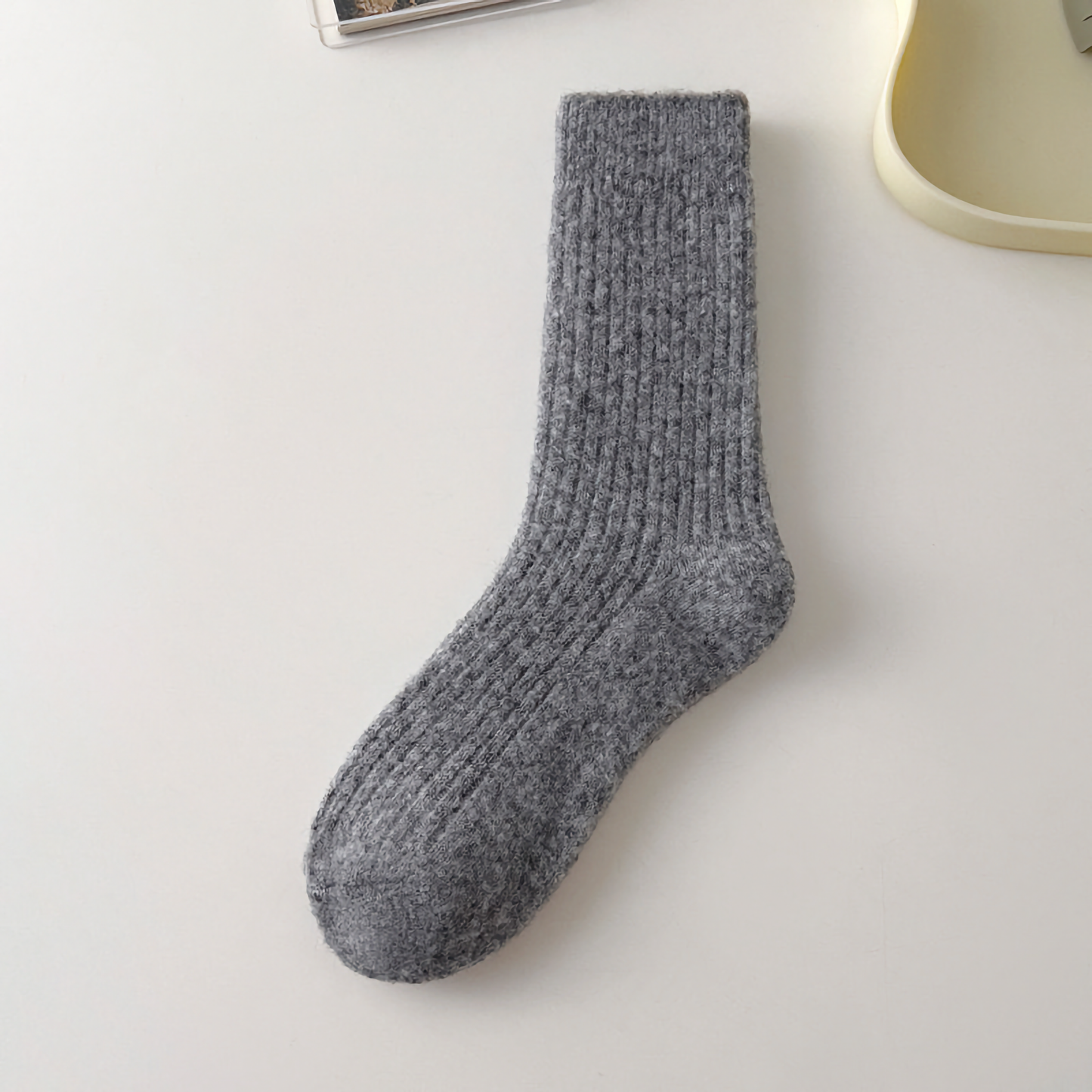Solid Cashmere Warm Socks & Striped Wool Socks for Winter