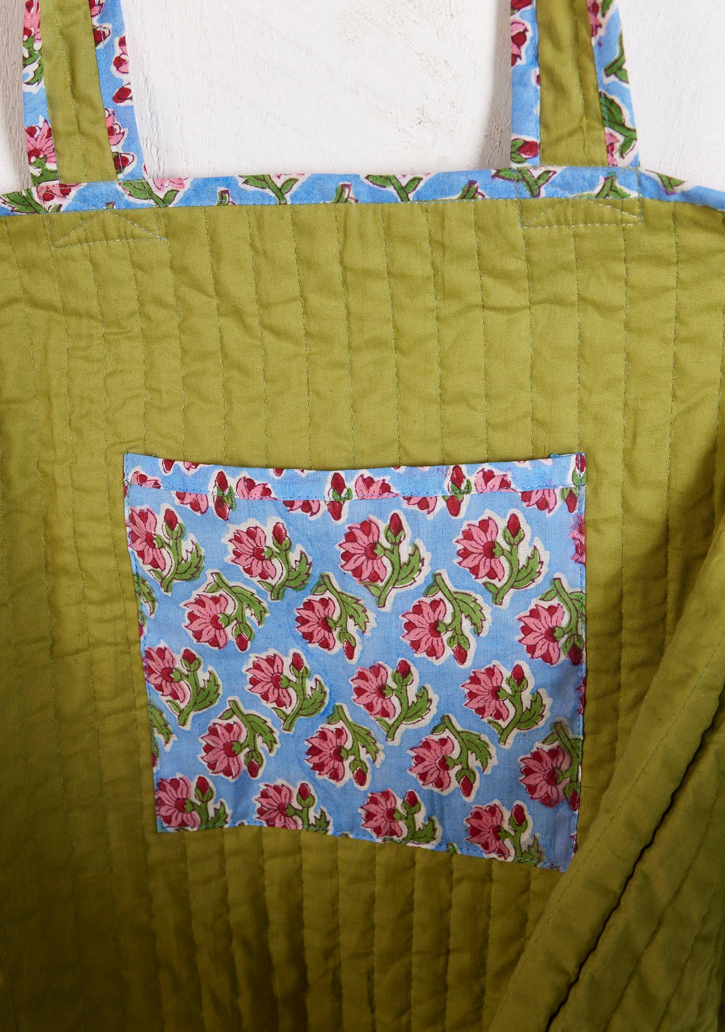 Taruni Blockprint Quilted Shopping Tote Bag