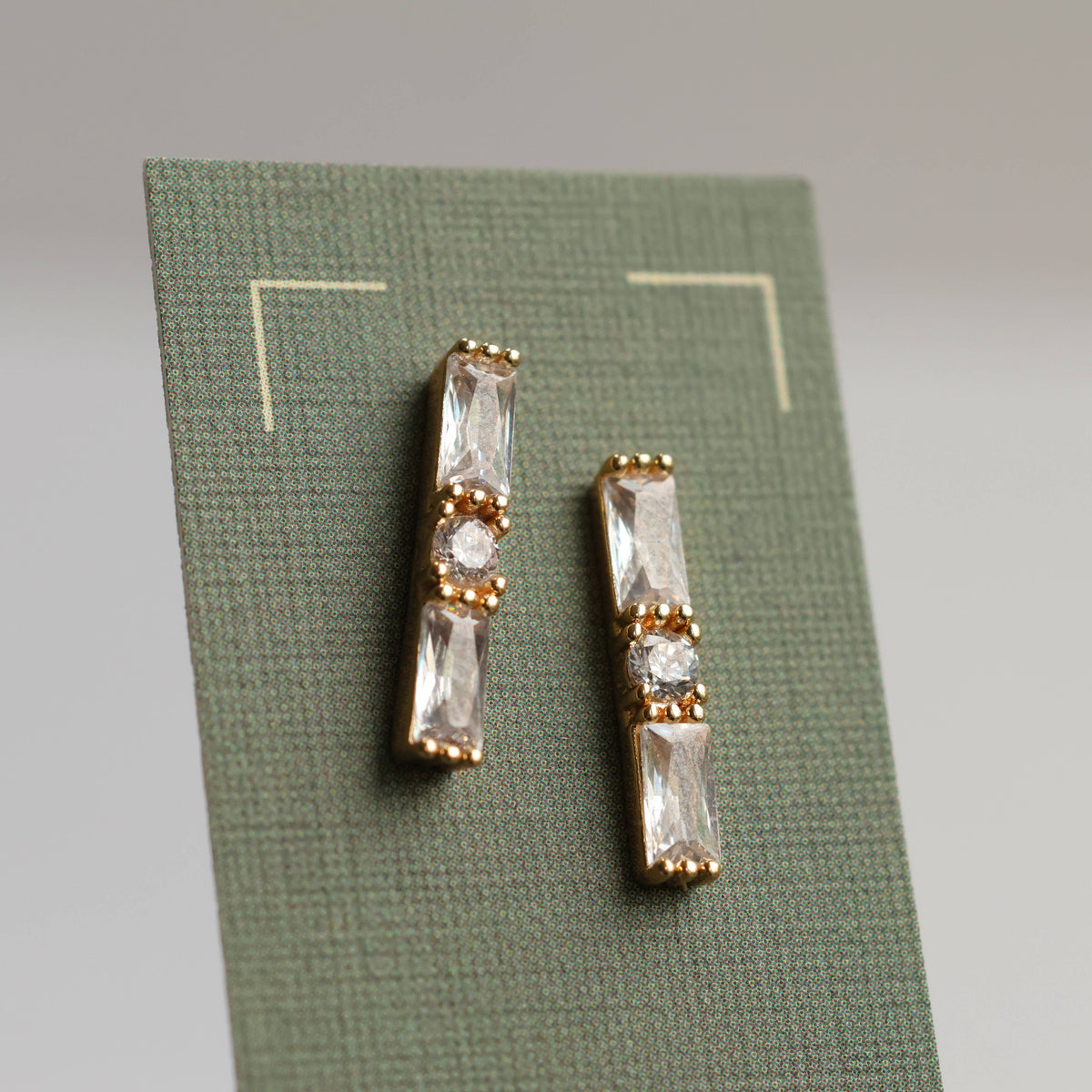 Classic Art Deco Baguette Stud Earrings