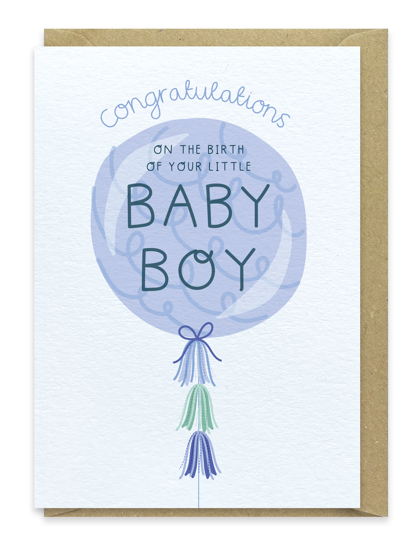Baby Boy Balloon – New Baby Card