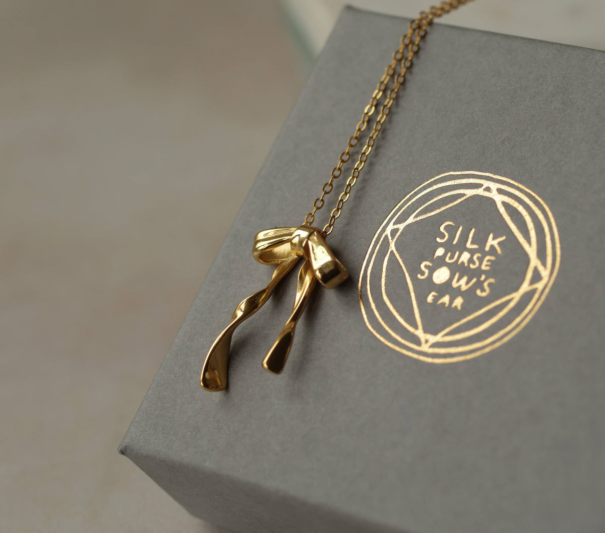 Gold Vermeil Bow Necklace