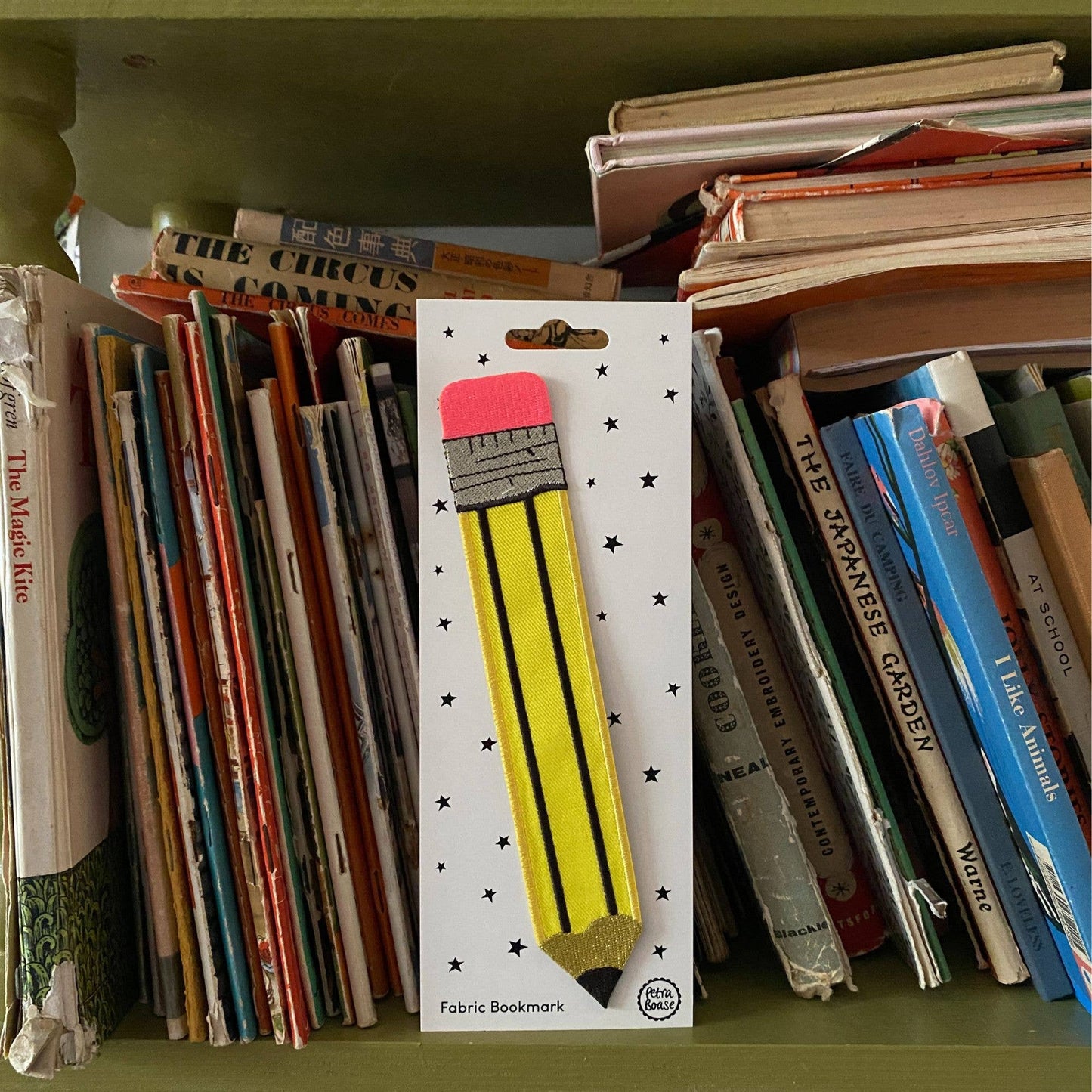 Yellow Retro Embroidered Fabric Bookmark