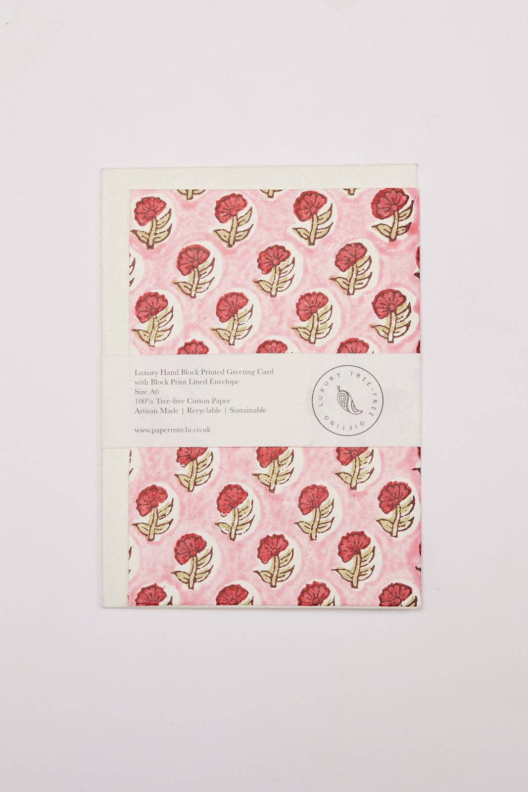 Hand Block Printed Greeting Card - Daisy Festive Mix