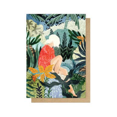 The Distracted Reader Greetings Card