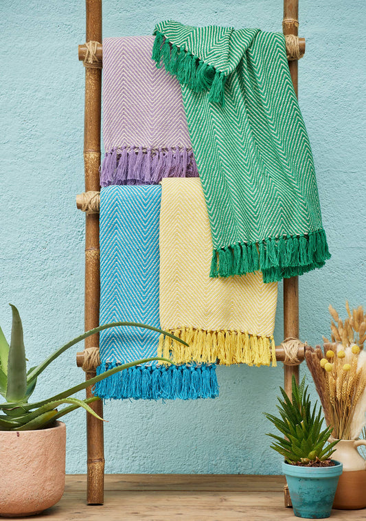 Wide Chevron Recycled Cotton Throw
