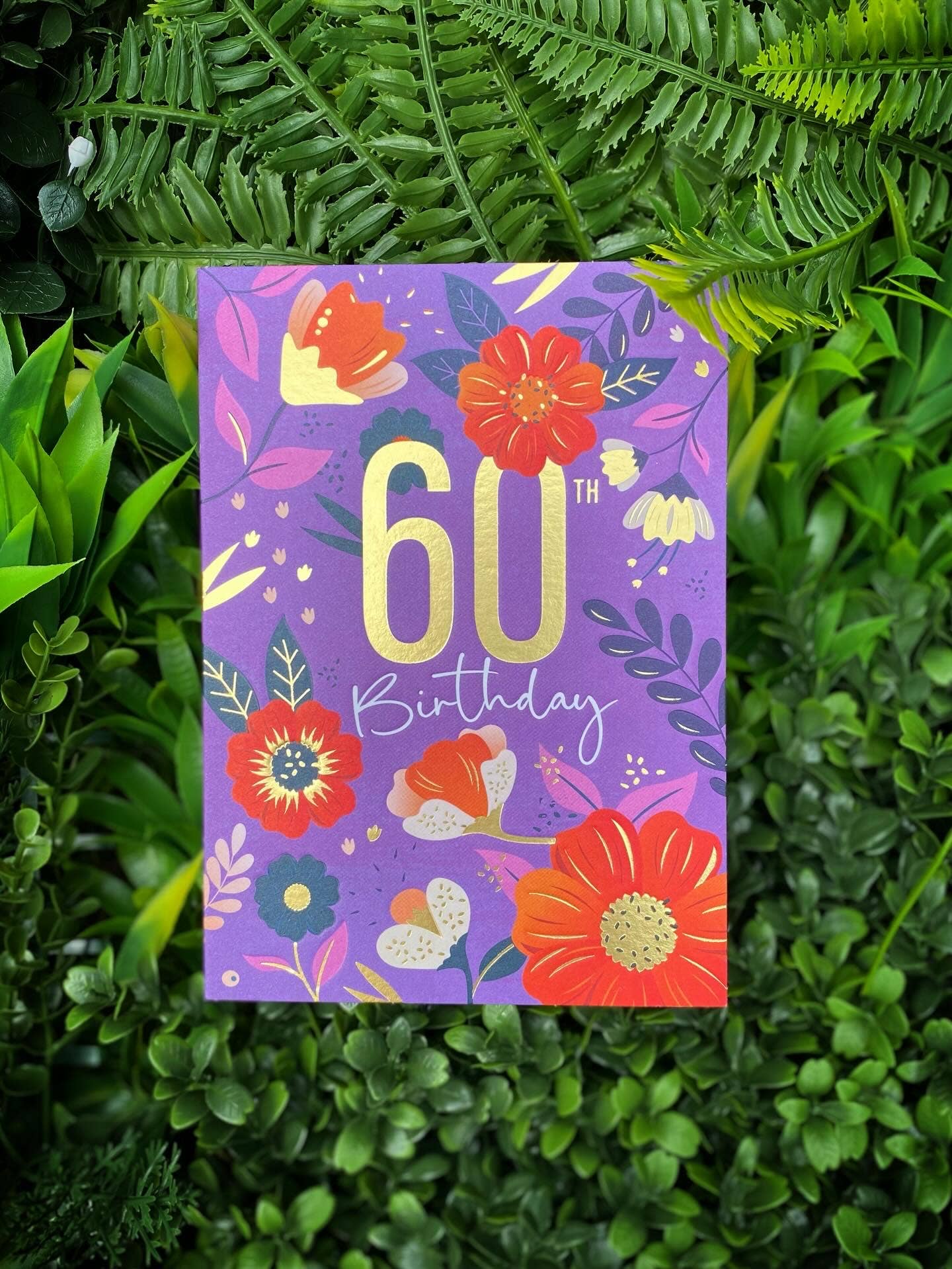 Age 60 Floral Birthday Card