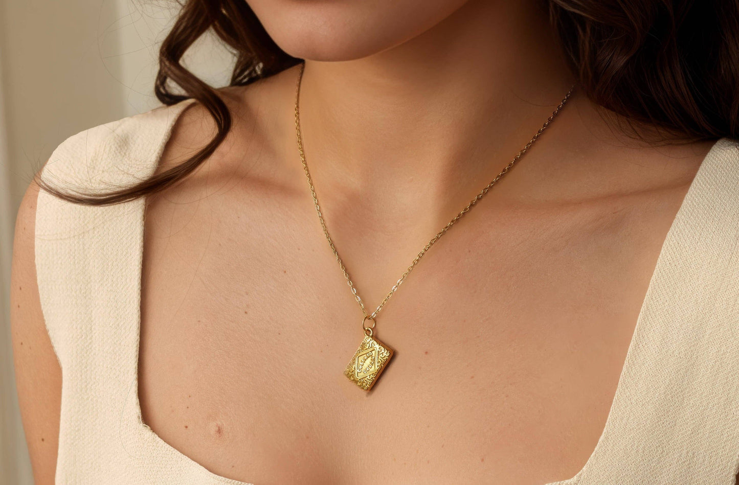 Custard Cream Biscuit Necklace