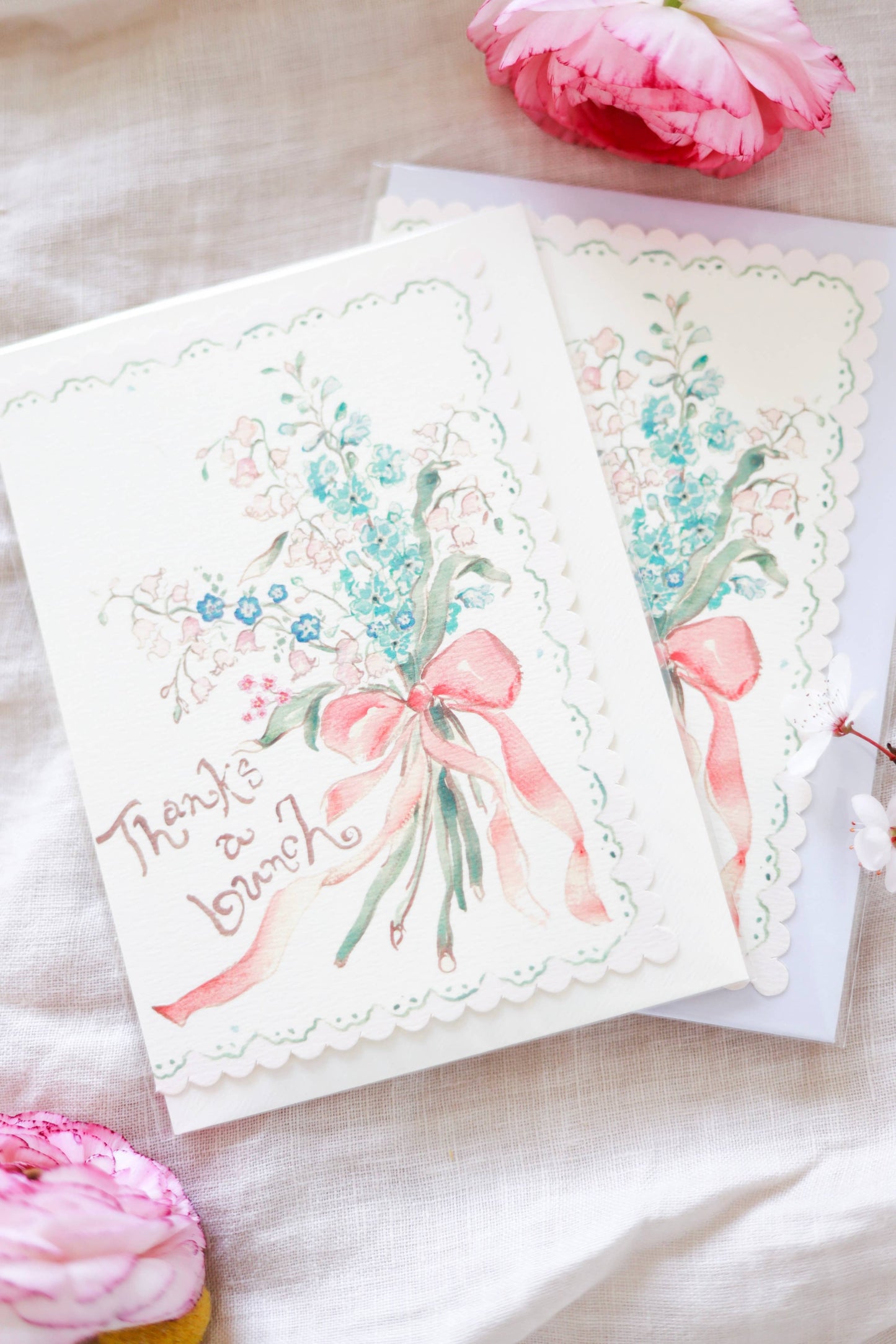 Thanks a bunch - scalloped edge card