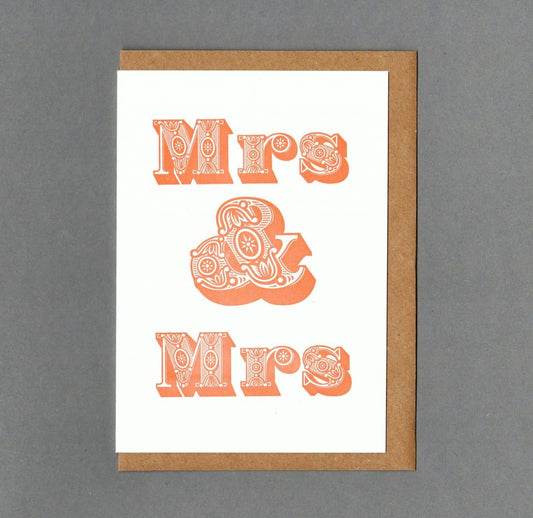 Mrs & Mrs Orange Greeting Card