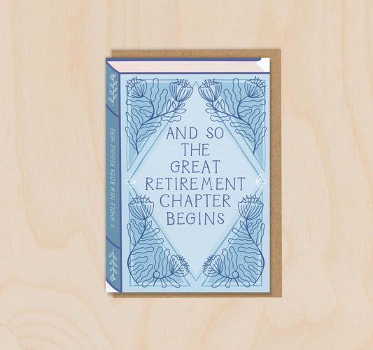 And So the Great Retirement Chapter Begins - Book Card