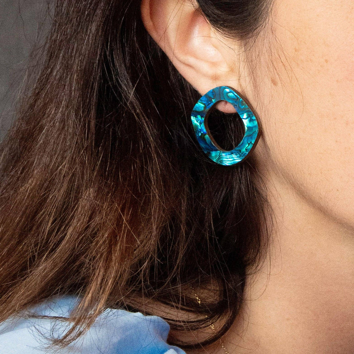 Rounded Form Stud Earrings - Large
