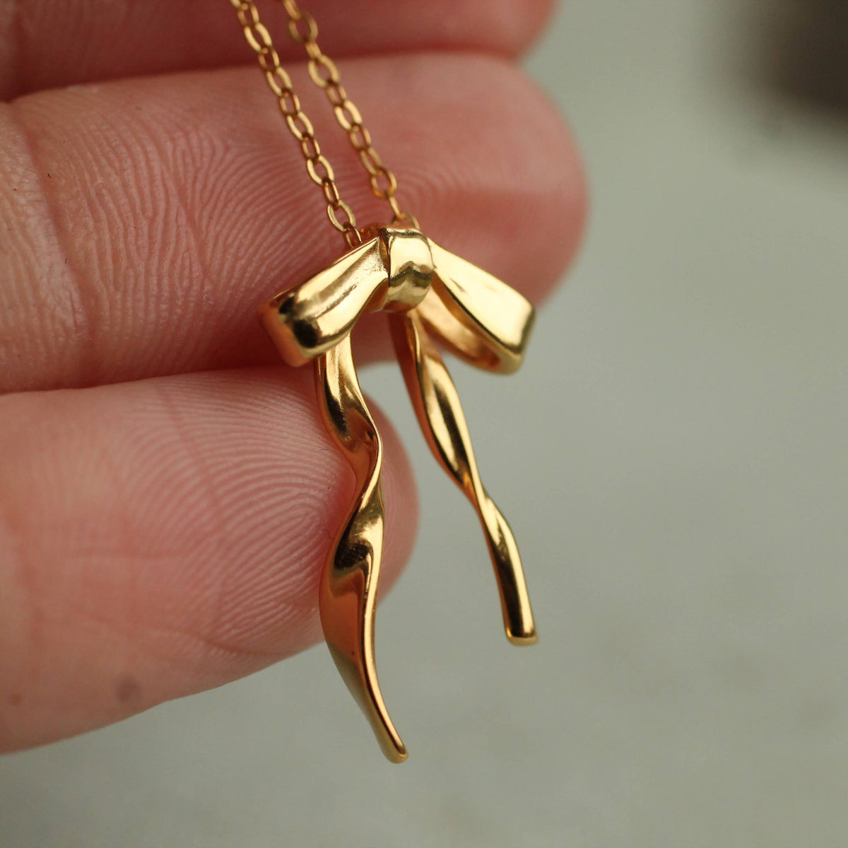 Gold Vermeil Bow Necklace
