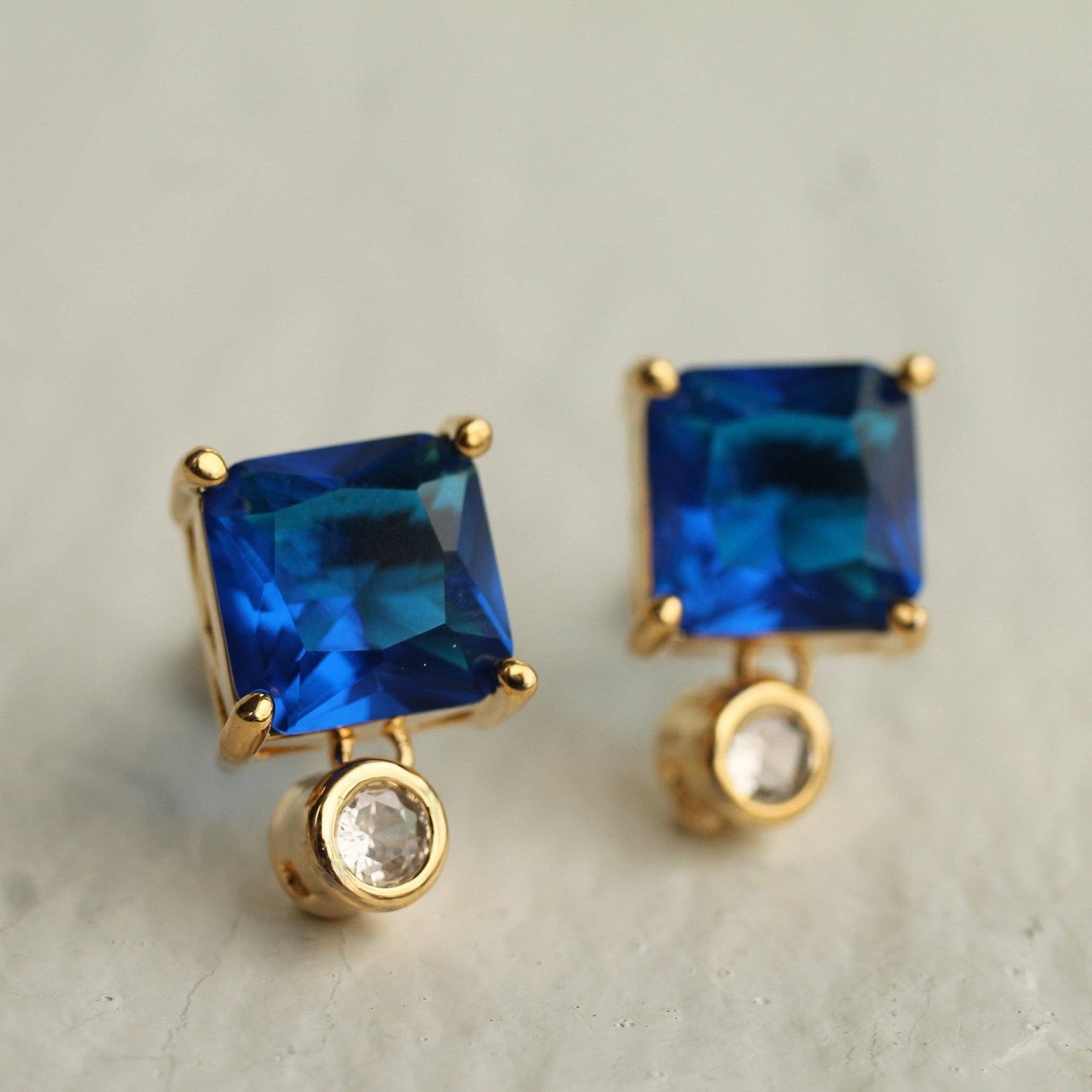 Royal Blue Statement Stud Earrings
