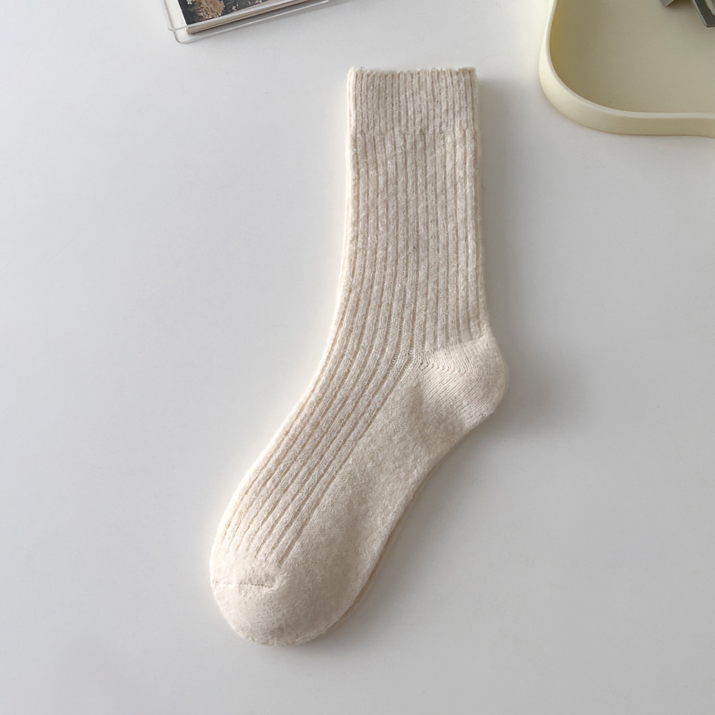 Solid Cashmere Warm Socks & Striped Wool Socks for Winter